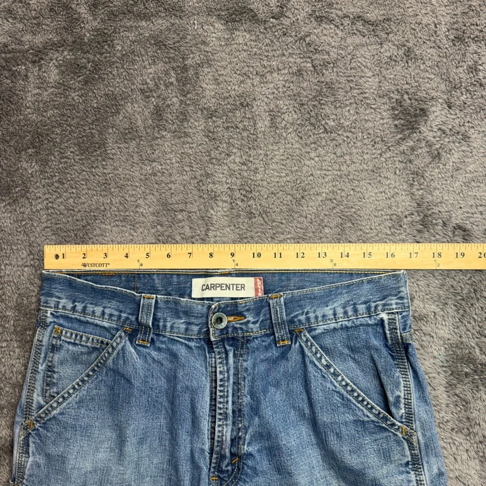 Levis Carpenter Denim Shorts Mens W31 Light Wash Utility Workwear Blue Jeans